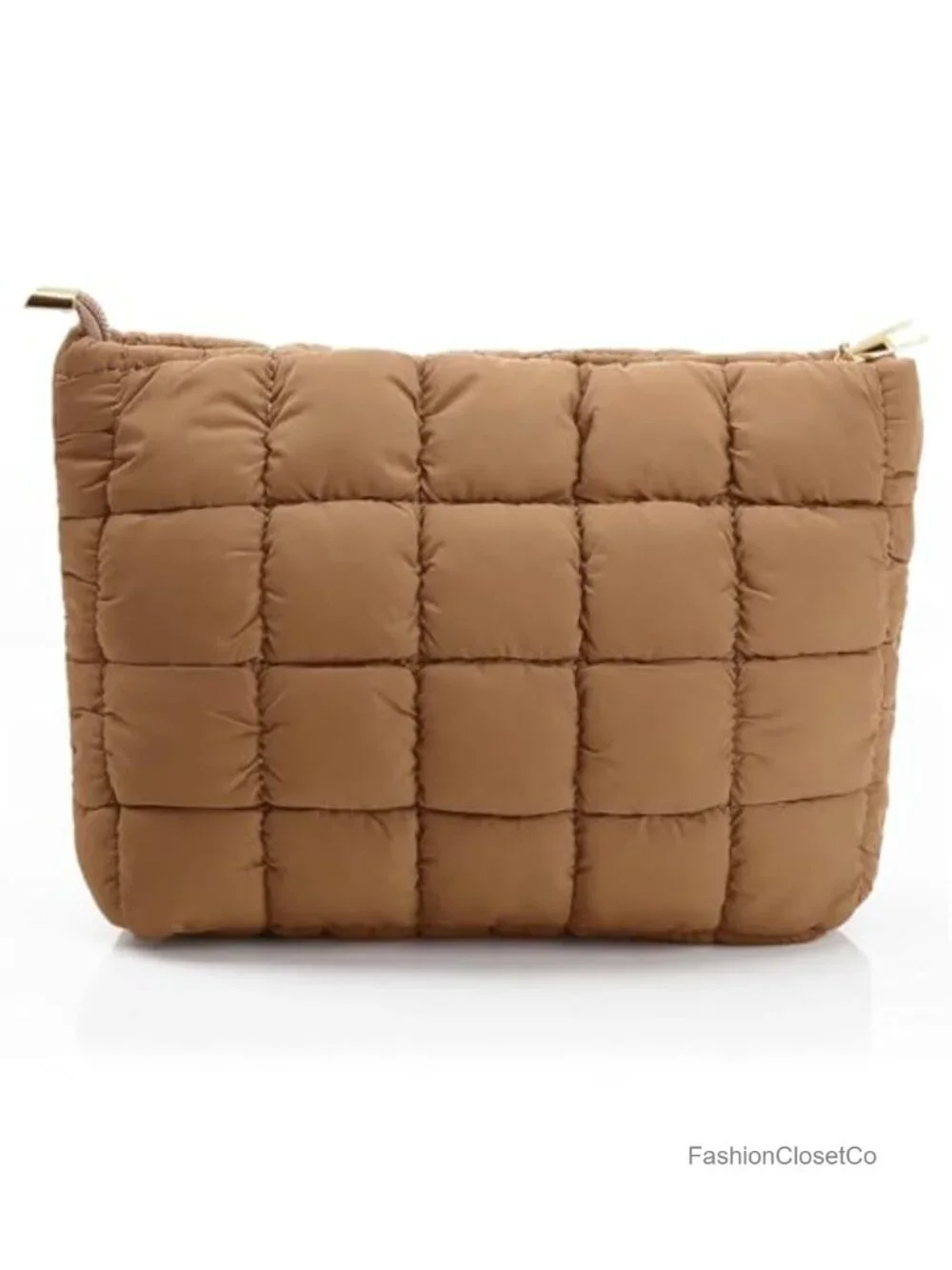 Puffy Quilted Nylon Makeup Bag Cosmetic Case Travel Toiletry Organizer Pouch